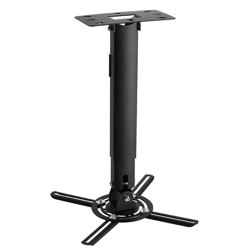 suptek Black Projector Ceiling Mount Bracket Fits Flat or Sloped Ceiling Height Adjustable with Extendable Length for LCD/DLP Projector Mount (PR05B) - Image 1